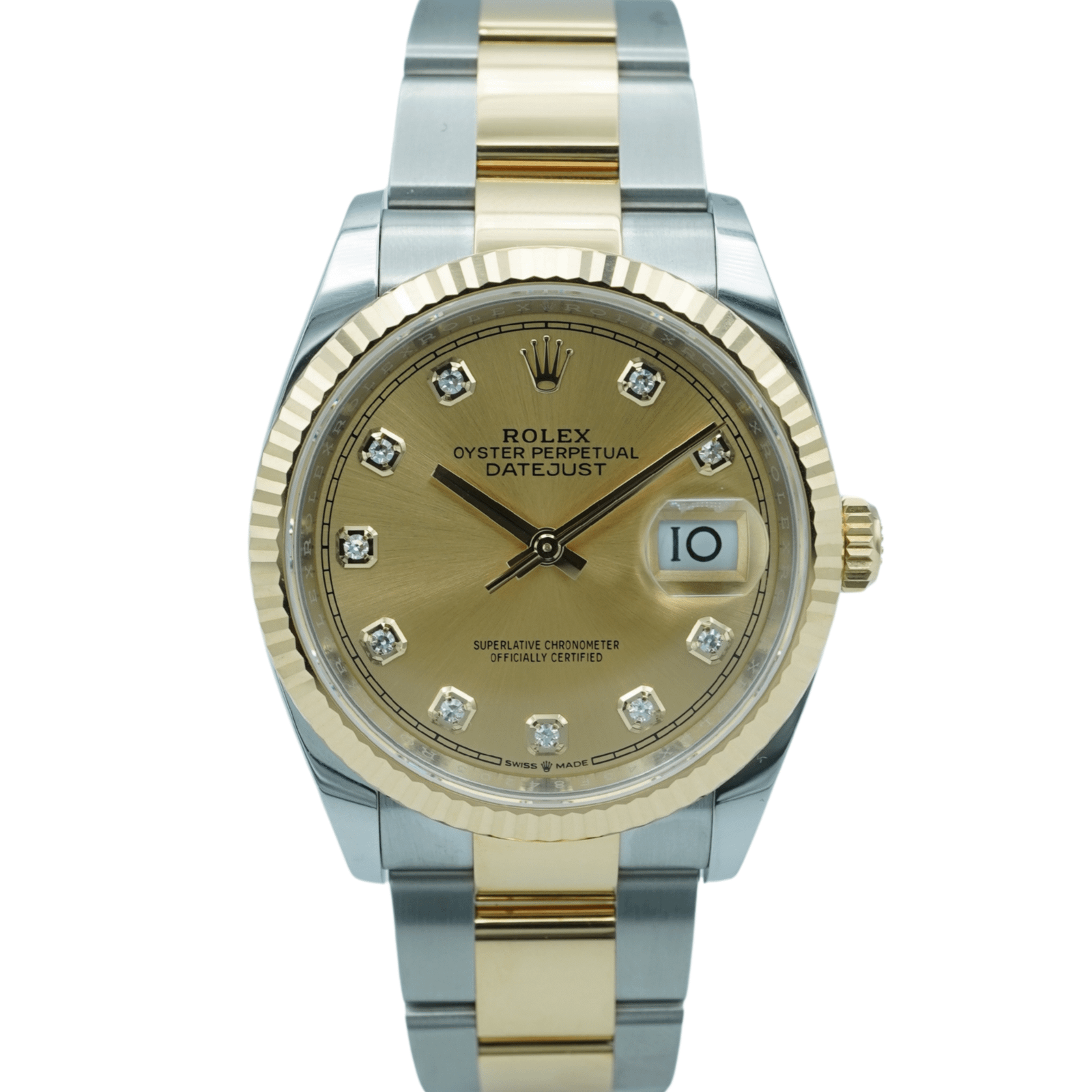 Rolex Datejust 36 mm / Champagne Diamond – Oyster